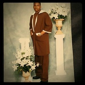 Custom made hooded linen suit by MsTeresa